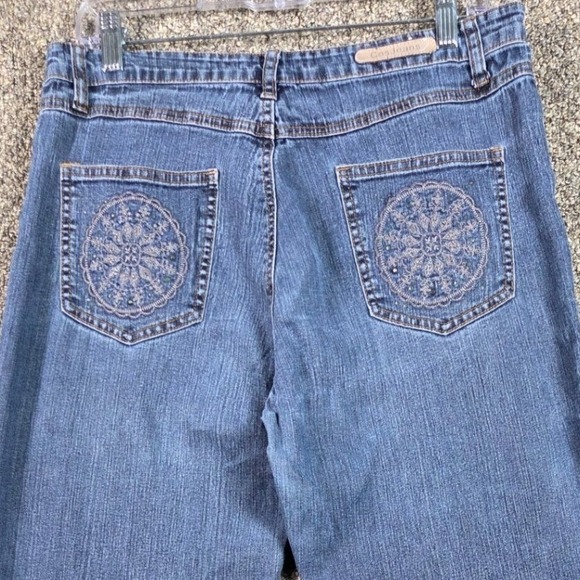 Cos Jeans Denim - Cos Jeans Bootcut Denim Women Size 12 Blue Embroidered‎ Rhinestone LH8258-F